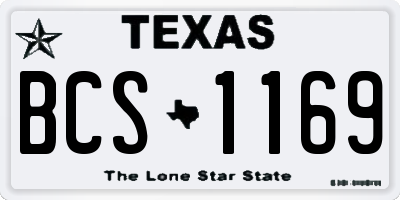 TX license plate BCS1169