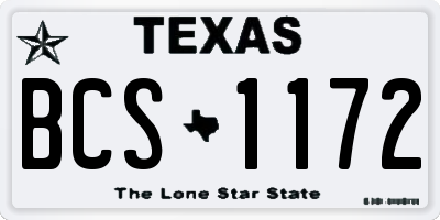 TX license plate BCS1172