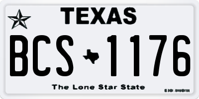 TX license plate BCS1176