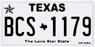 TX license plate BCS1179
