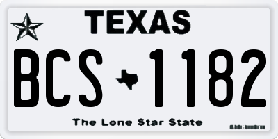 TX license plate BCS1182
