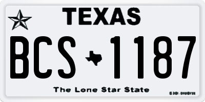 TX license plate BCS1187