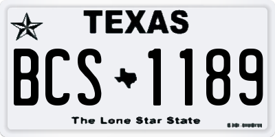 TX license plate BCS1189