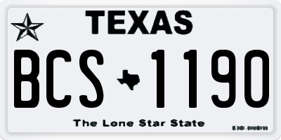 TX license plate BCS1190