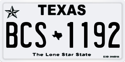 TX license plate BCS1192