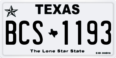 TX license plate BCS1193