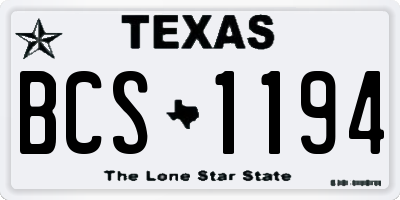 TX license plate BCS1194