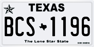 TX license plate BCS1196