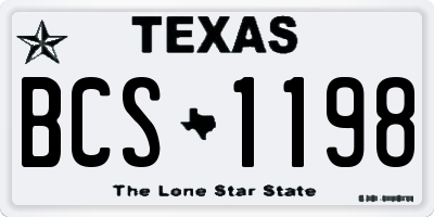 TX license plate BCS1198