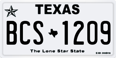 TX license plate BCS1209
