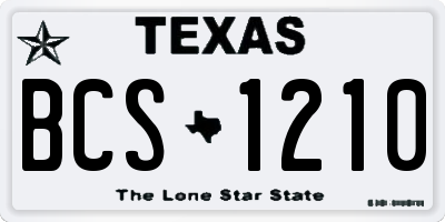 TX license plate BCS1210