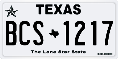 TX license plate BCS1217