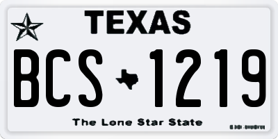 TX license plate BCS1219