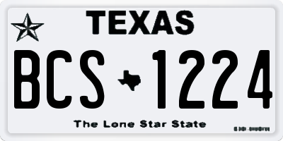 TX license plate BCS1224