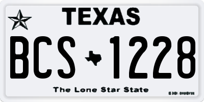 TX license plate BCS1228