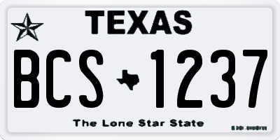 TX license plate BCS1237