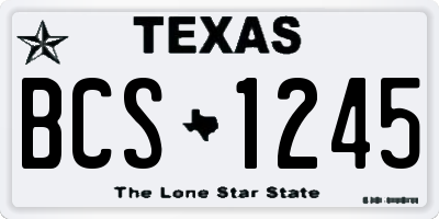 TX license plate BCS1245