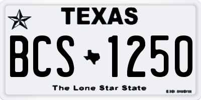 TX license plate BCS1250