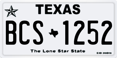 TX license plate BCS1252