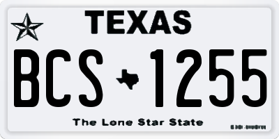 TX license plate BCS1255