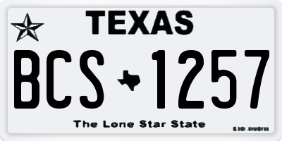 TX license plate BCS1257