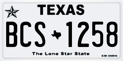 TX license plate BCS1258