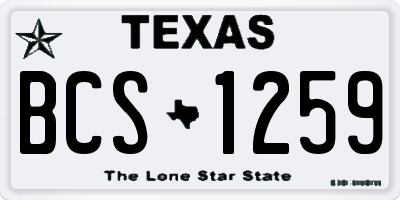 TX license plate BCS1259