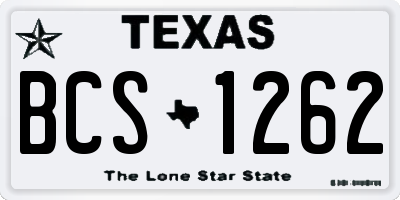TX license plate BCS1262