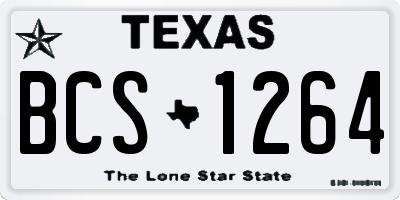 TX license plate BCS1264