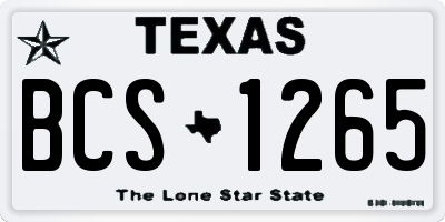 TX license plate BCS1265