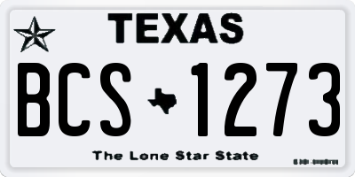 TX license plate BCS1273