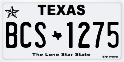 TX license plate BCS1275