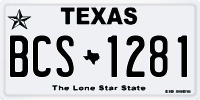 TX license plate BCS1281