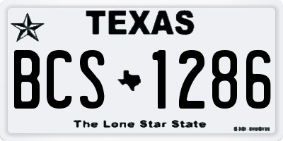 TX license plate BCS1286