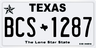 TX license plate BCS1287