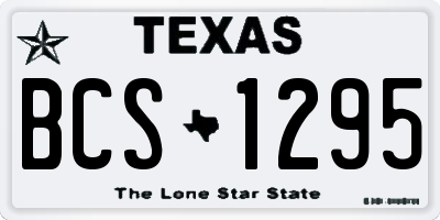 TX license plate BCS1295