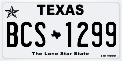 TX license plate BCS1299