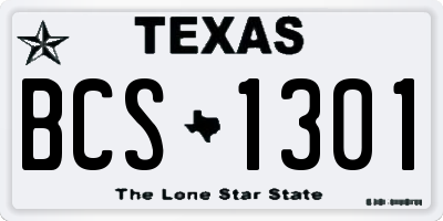 TX license plate BCS1301
