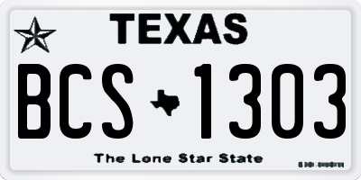 TX license plate BCS1303