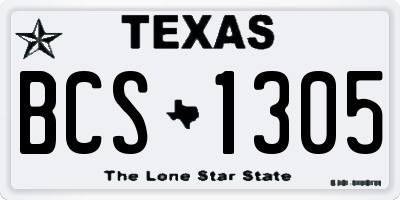 TX license plate BCS1305
