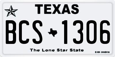 TX license plate BCS1306