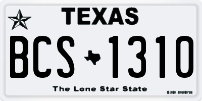 TX license plate BCS1310