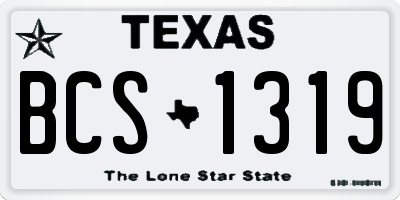 TX license plate BCS1319