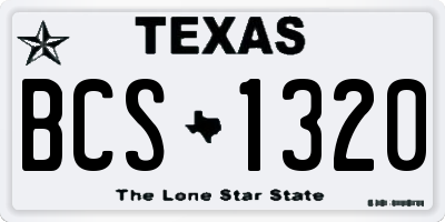 TX license plate BCS1320