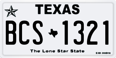 TX license plate BCS1321