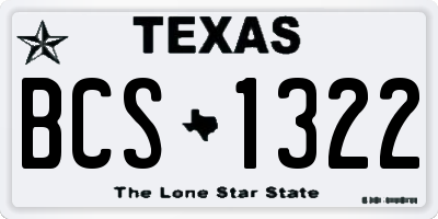 TX license plate BCS1322