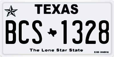 TX license plate BCS1328