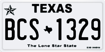 TX license plate BCS1329