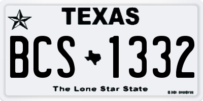 TX license plate BCS1332