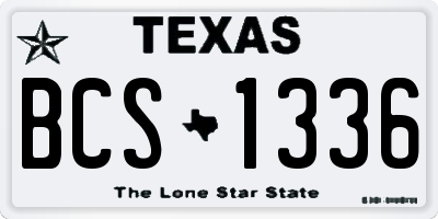 TX license plate BCS1336